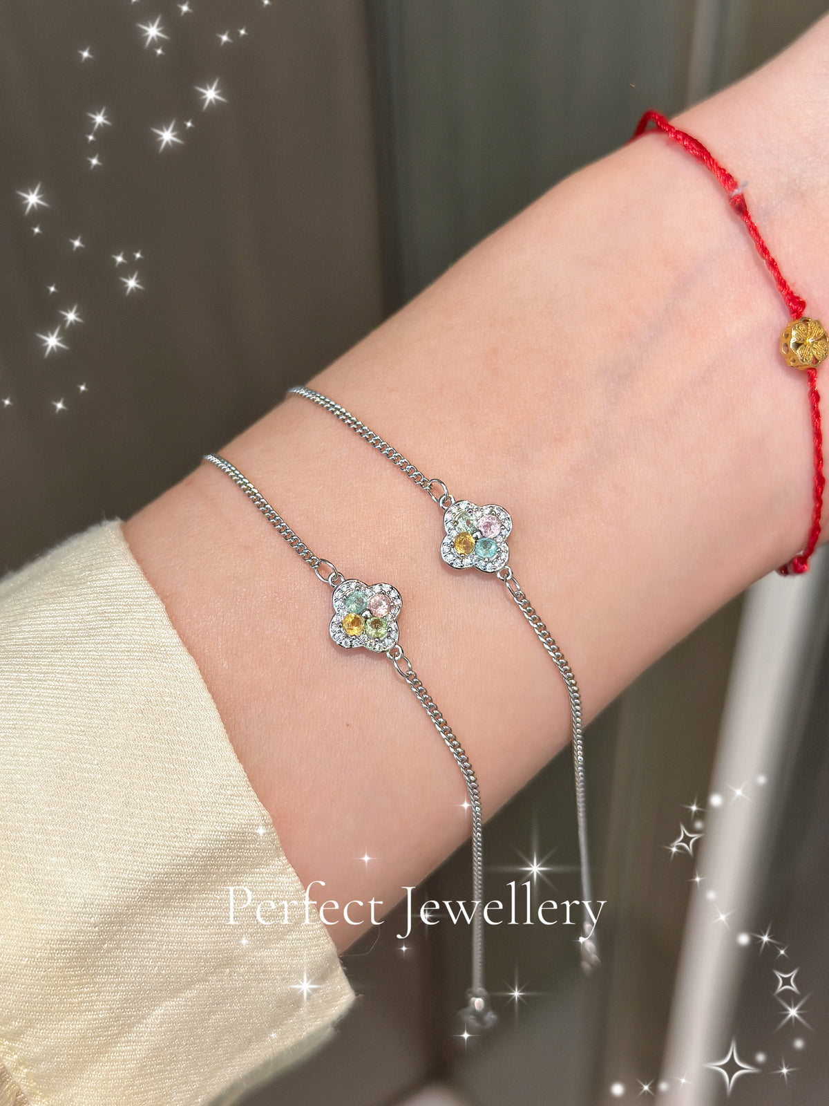0.8ct Tourmaline S925 Bracelet ✨ 糖果🍬碧璽四葉草🍀手鍊