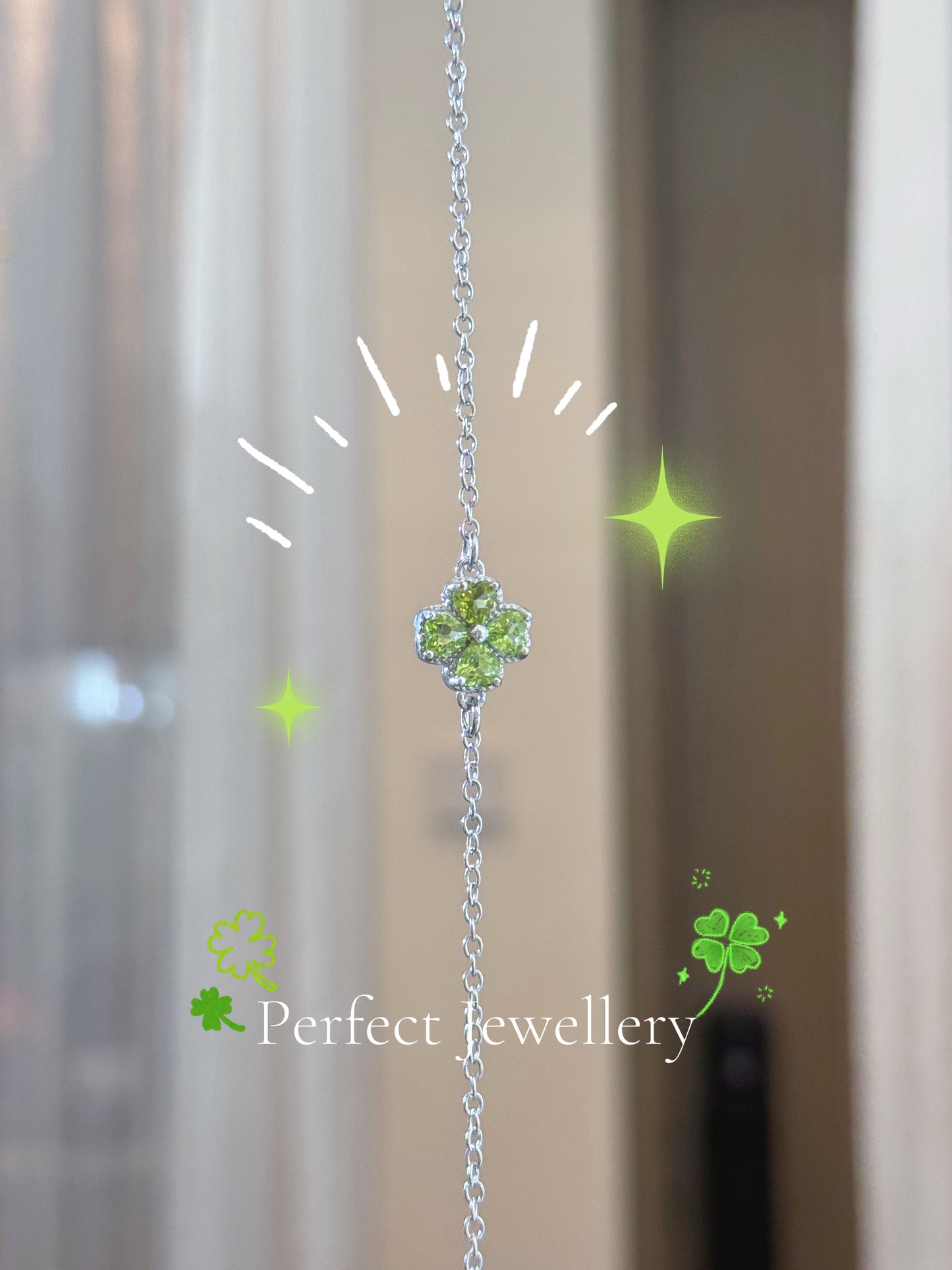 Peridot Bracelet 橄欖石四葉草手鏈