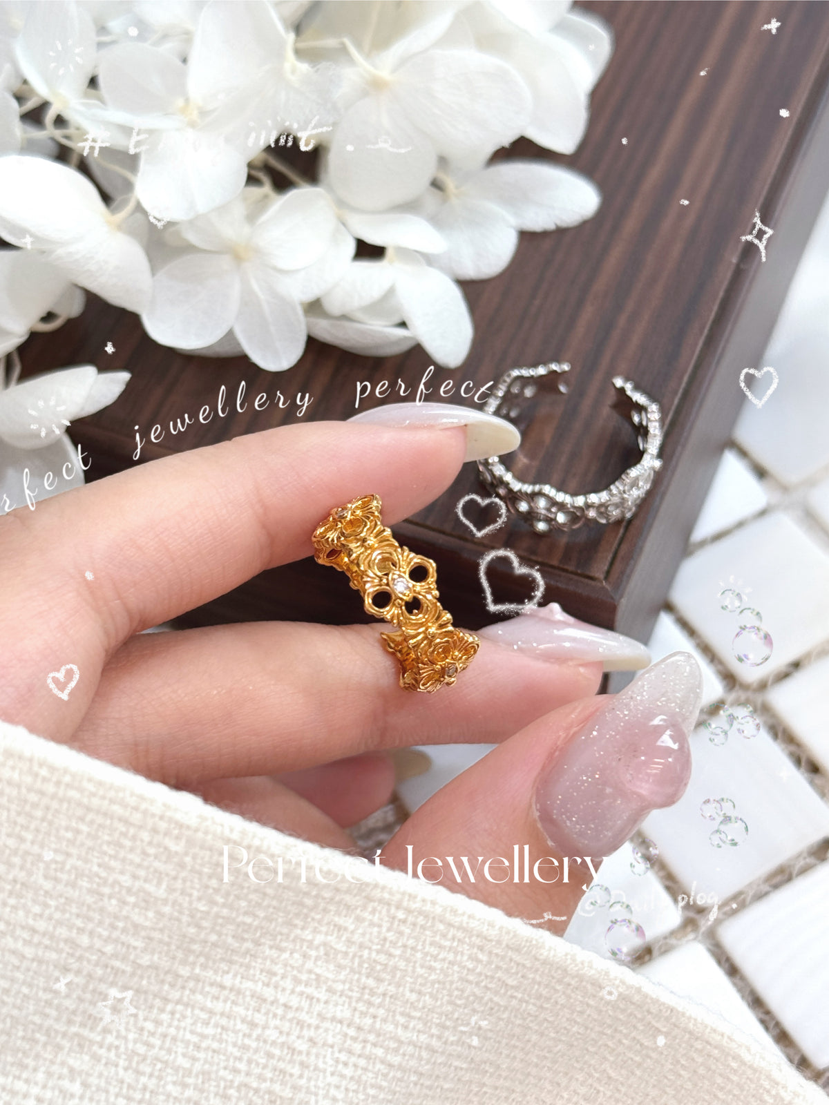 Vintage Italy Silver S925 Ring | 復古鏤空花紋意大利銀工藝S925戒指💍✨