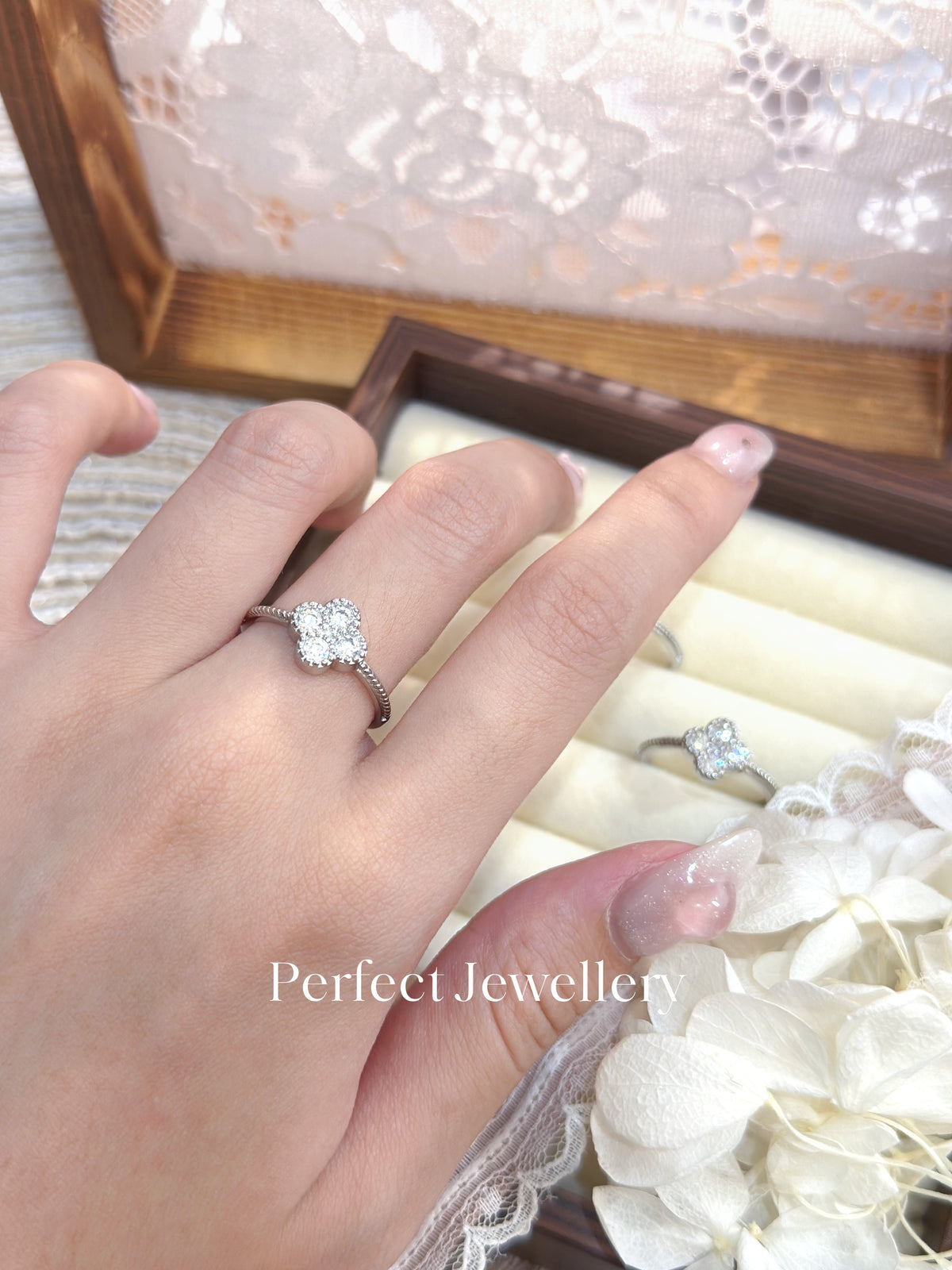 1ct Moissanite Clover ☘️ Ring 莫桑四葉草戒指