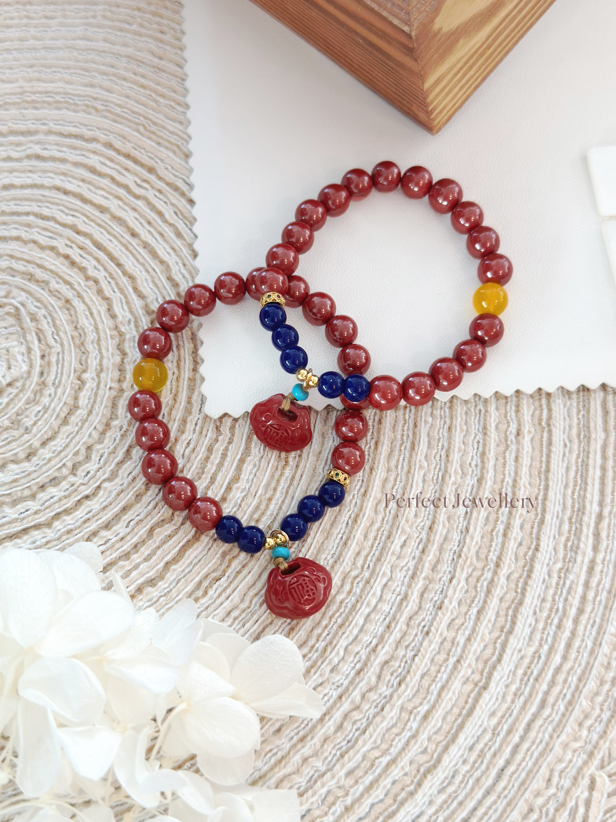 Cinnabar Bracelet 硃砂如意鎖手串
