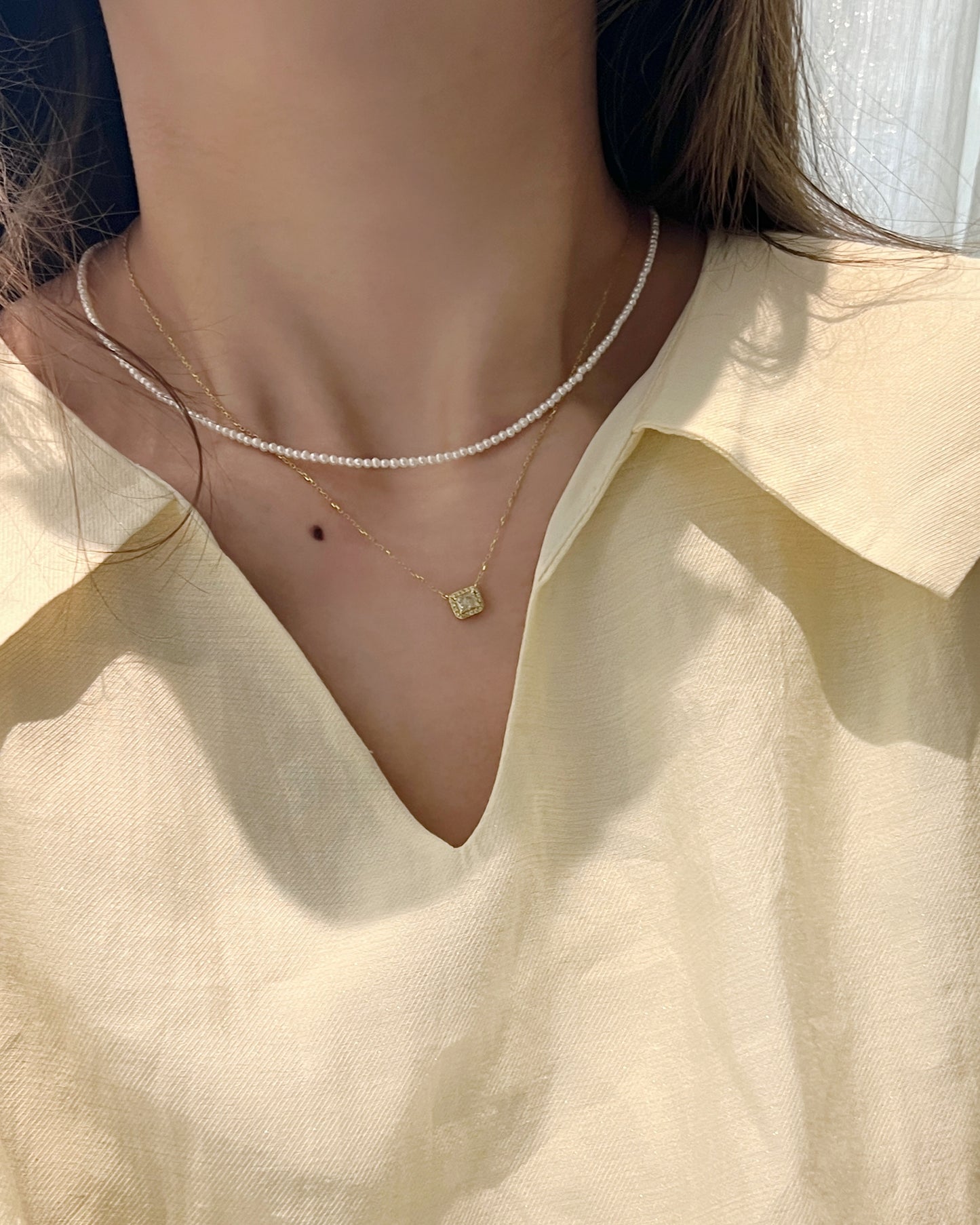 ✨2mm Freshwater Pearl Necklace |極細baby淡水珍珠頸鏈🐼✨