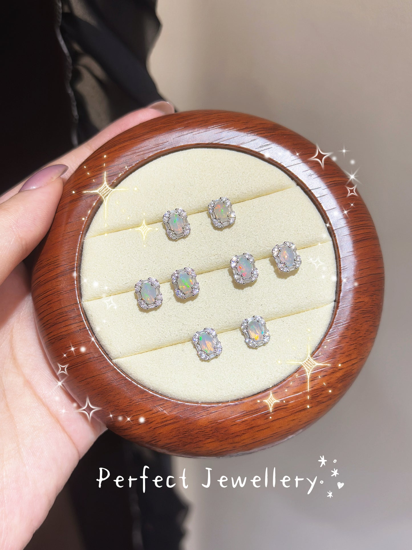 🫧Cutting Oapl Earring|寶石💎切割澳寶耳釘