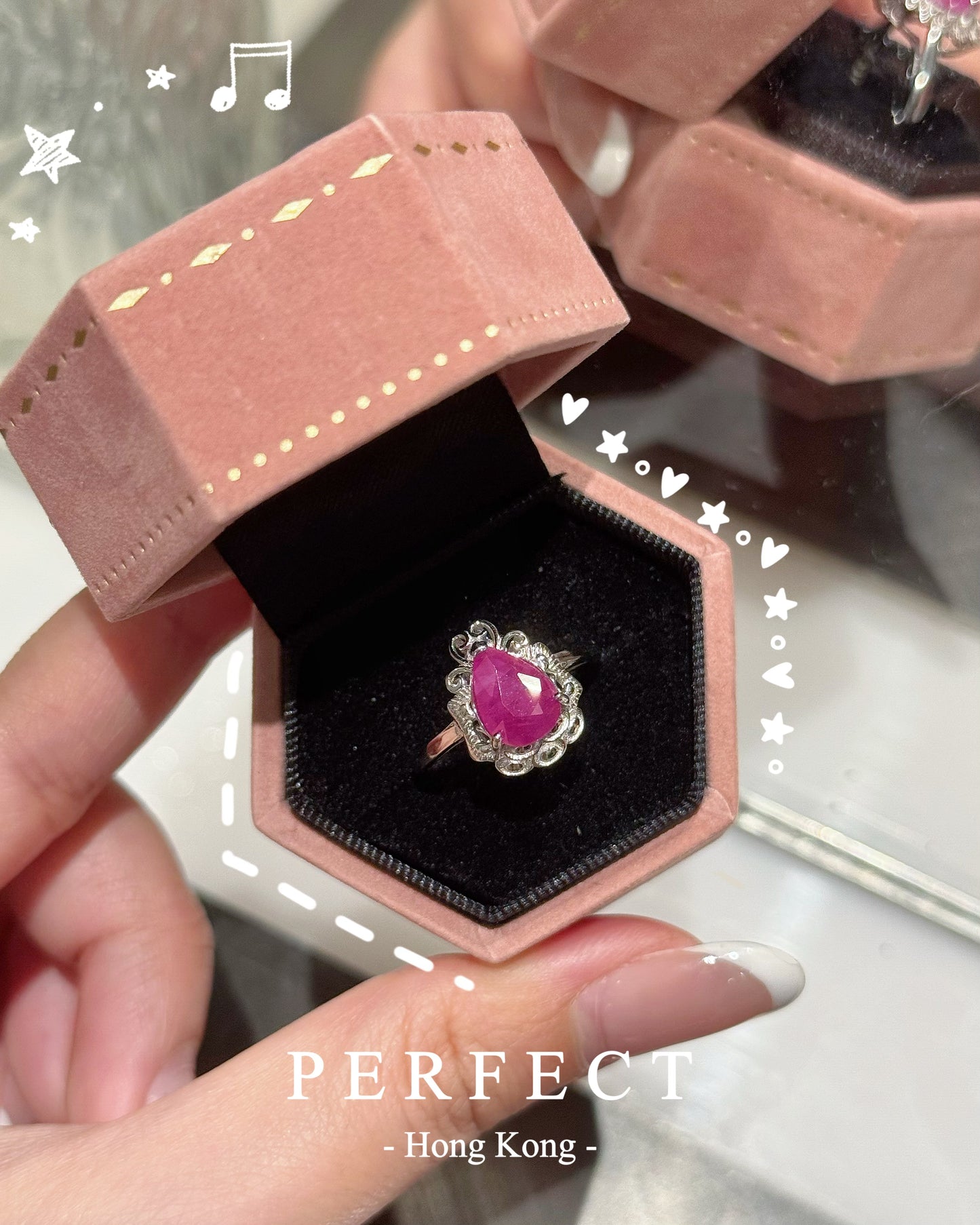 ✨1.5ct Natural Ruby S925 Ring |紅寶石水滴💧戒指✨❤️