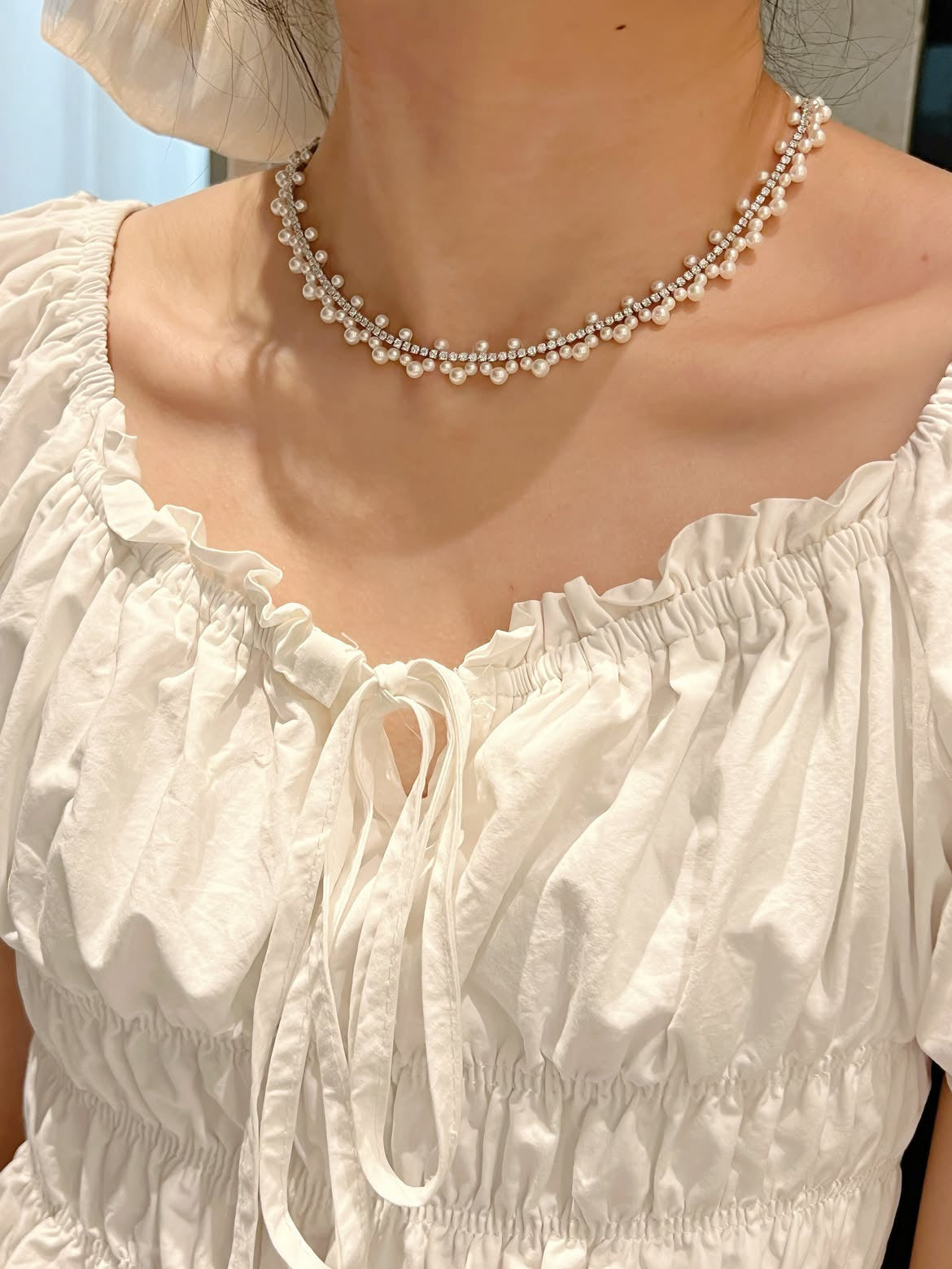 Camilla 💫Freshwater Pearl Brass Necklace|淡水珍珠蕾絲編織頸鏈✨