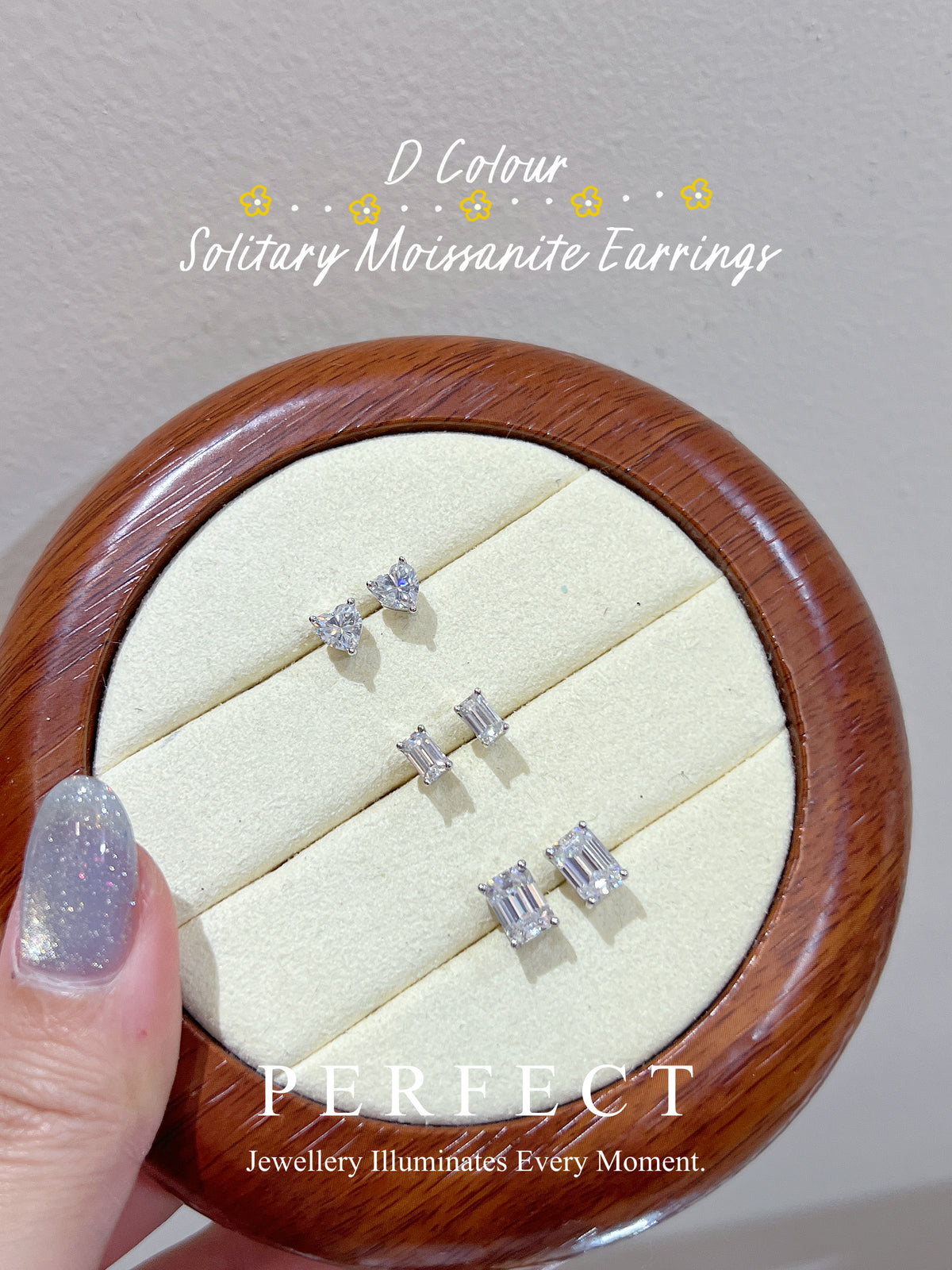 D colour Moissanite Solitary S925 Earrings |異形切莫桑鑽耳釘