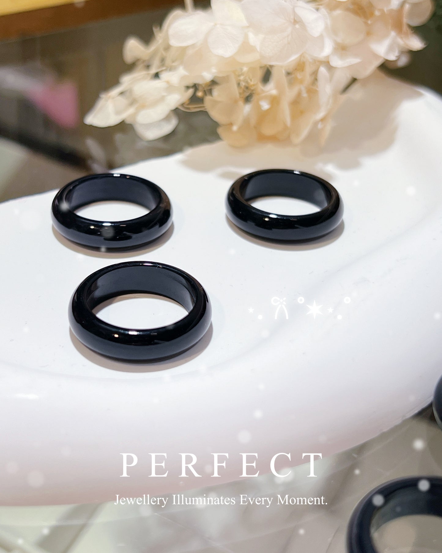 ✨Black Agate Ring 🖤♠️| 天然黑瑪瑙戒指✨🐈⬛