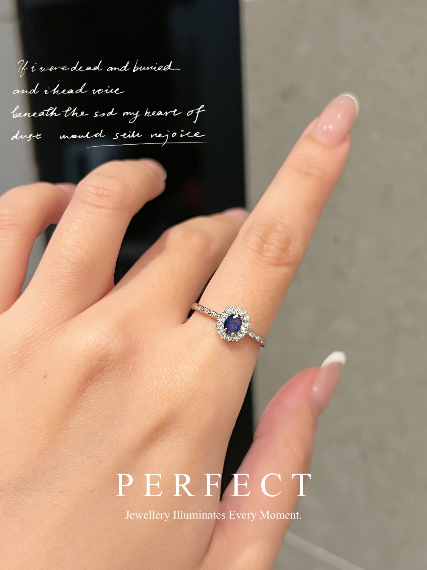 0.4ct Blue Sapphire S925 Ring | 藍寶石精緻圍鑲戒指