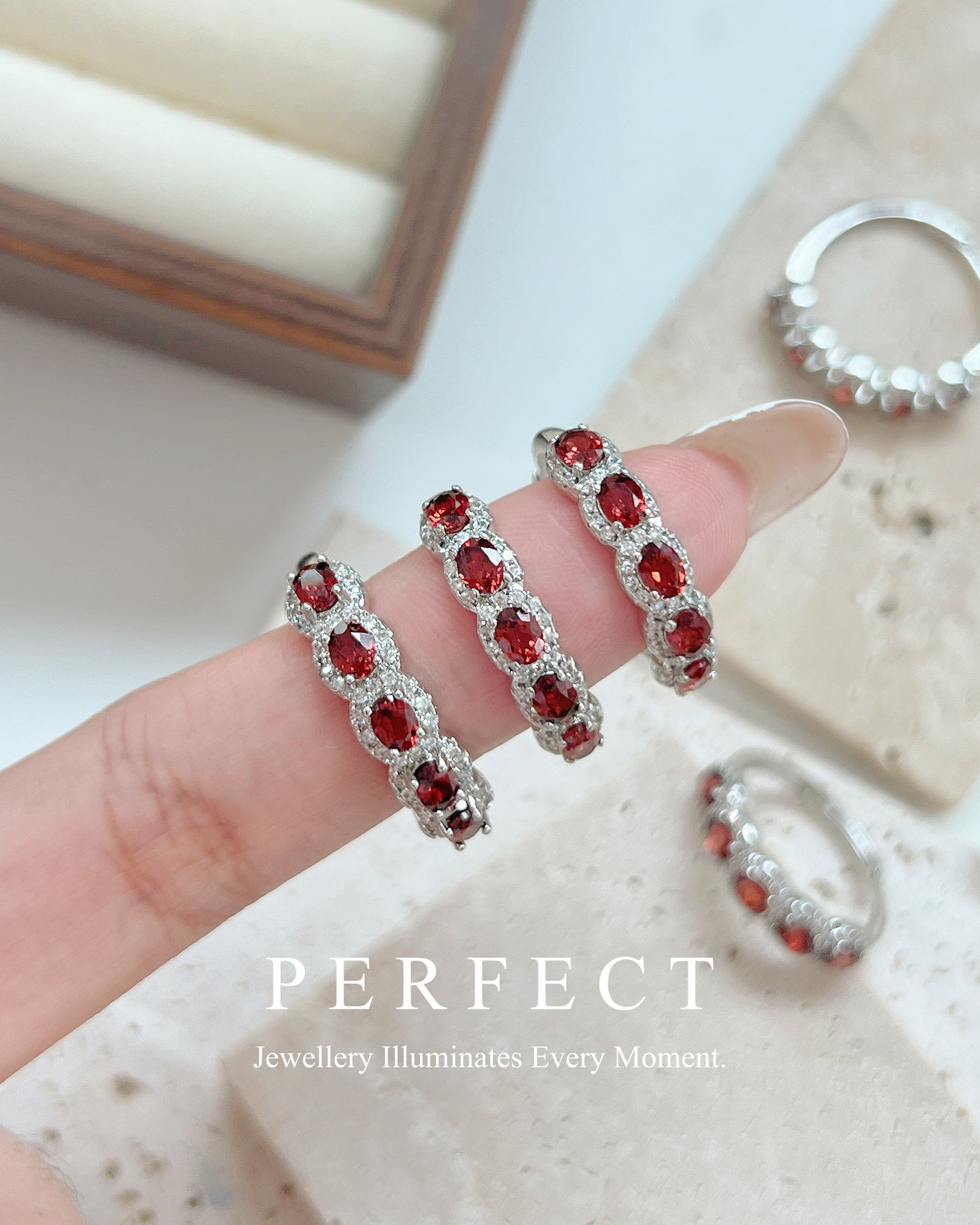 ✨Red Garnet Brass Ring♥️紅石榴排戒✨
