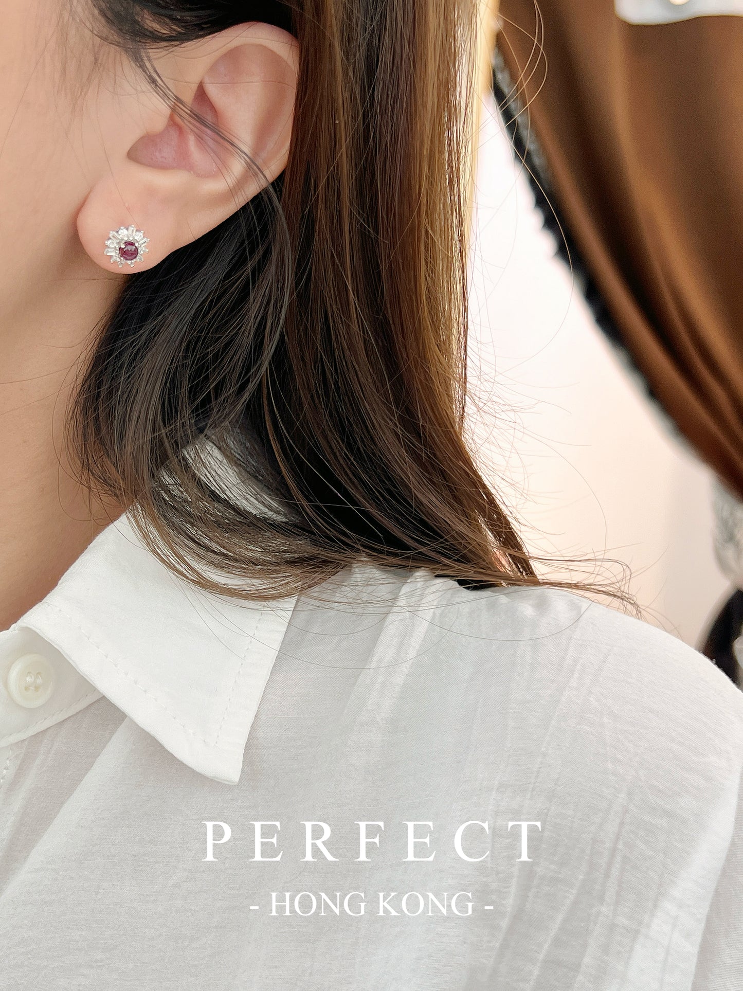 ✨Ruby S925 Earrings| 紅寶石小糖豆耳釘✨♥️