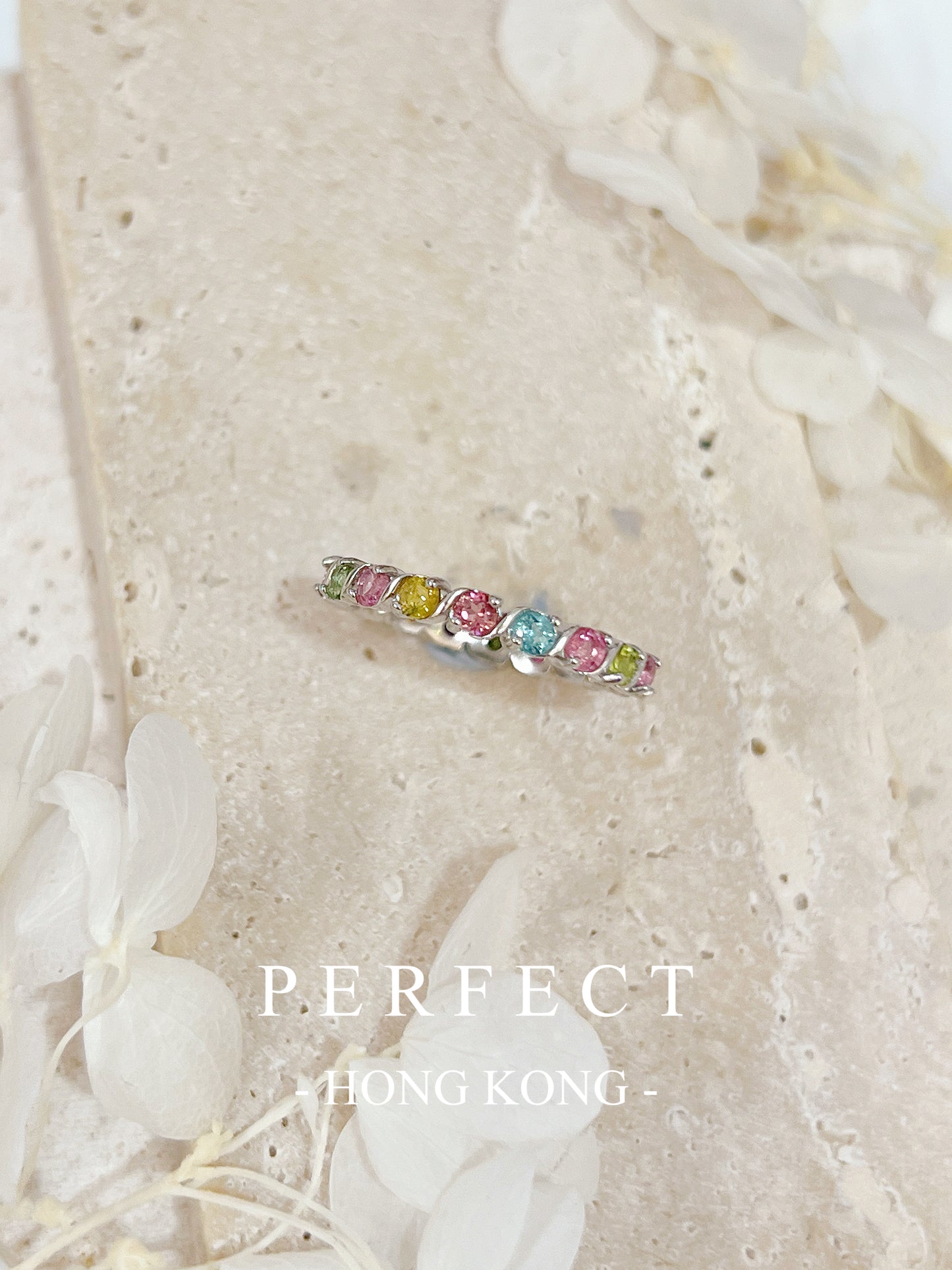 Rainbow Tourmaline S925 RIng | 彩虹碧璽排戒(閉口)✨