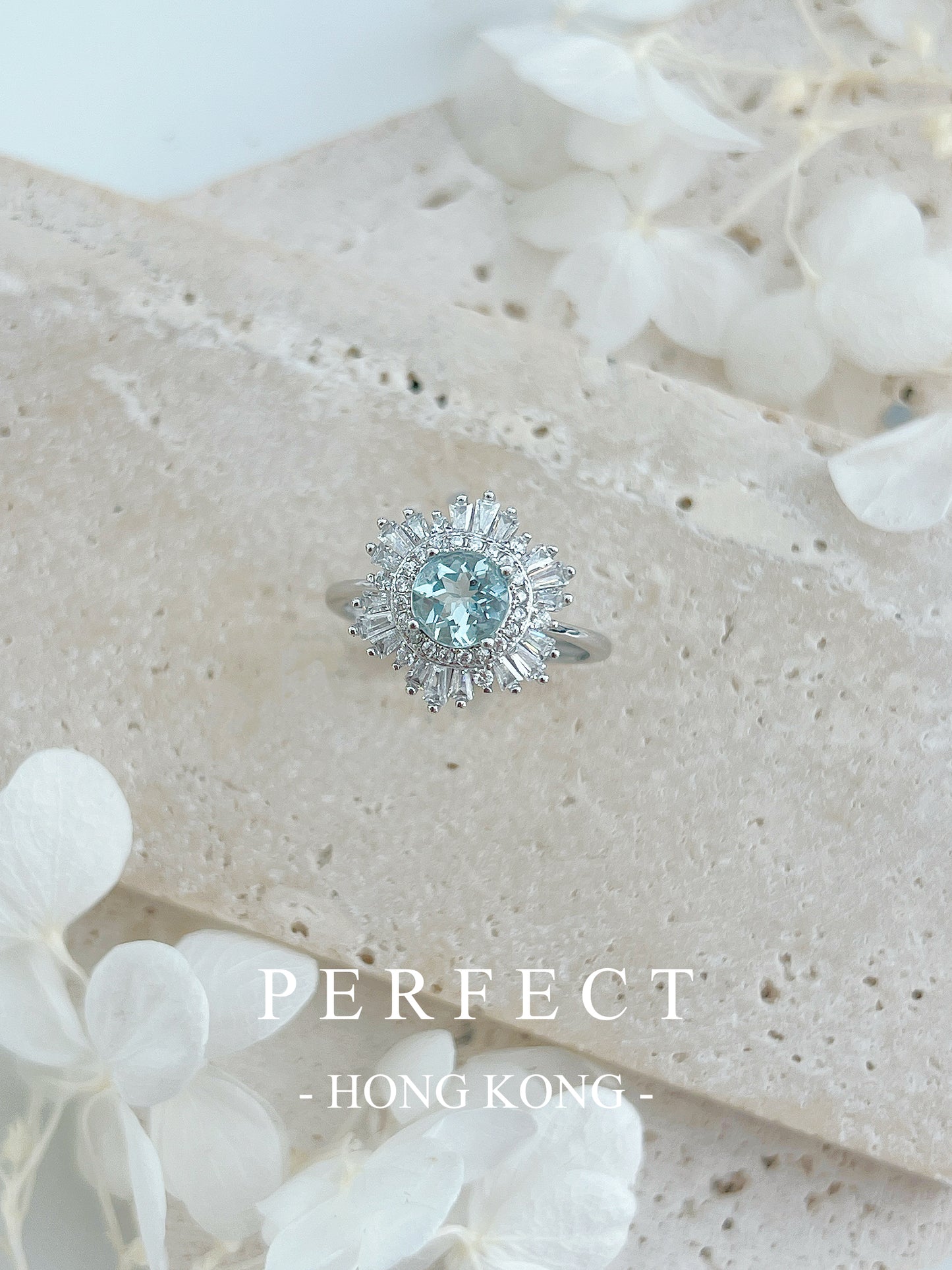 1ct Aquamarine Snowflake S925 Ring | 海藍寶雪花❄️戒指🩵✨