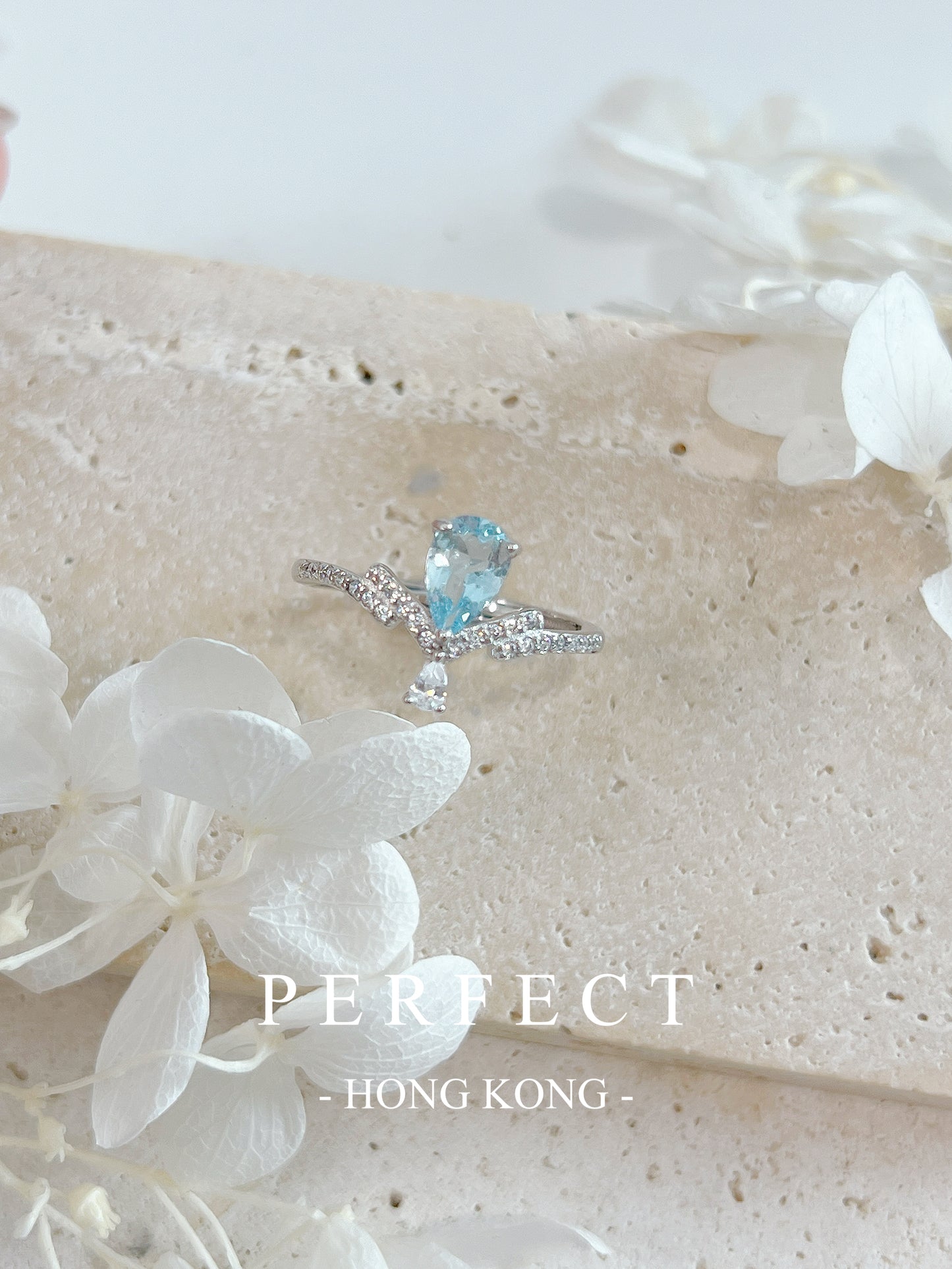 0.7ct 🧊Aquamarine S925 Ring | 海藍寶水滴皇冠戒指🩵✨