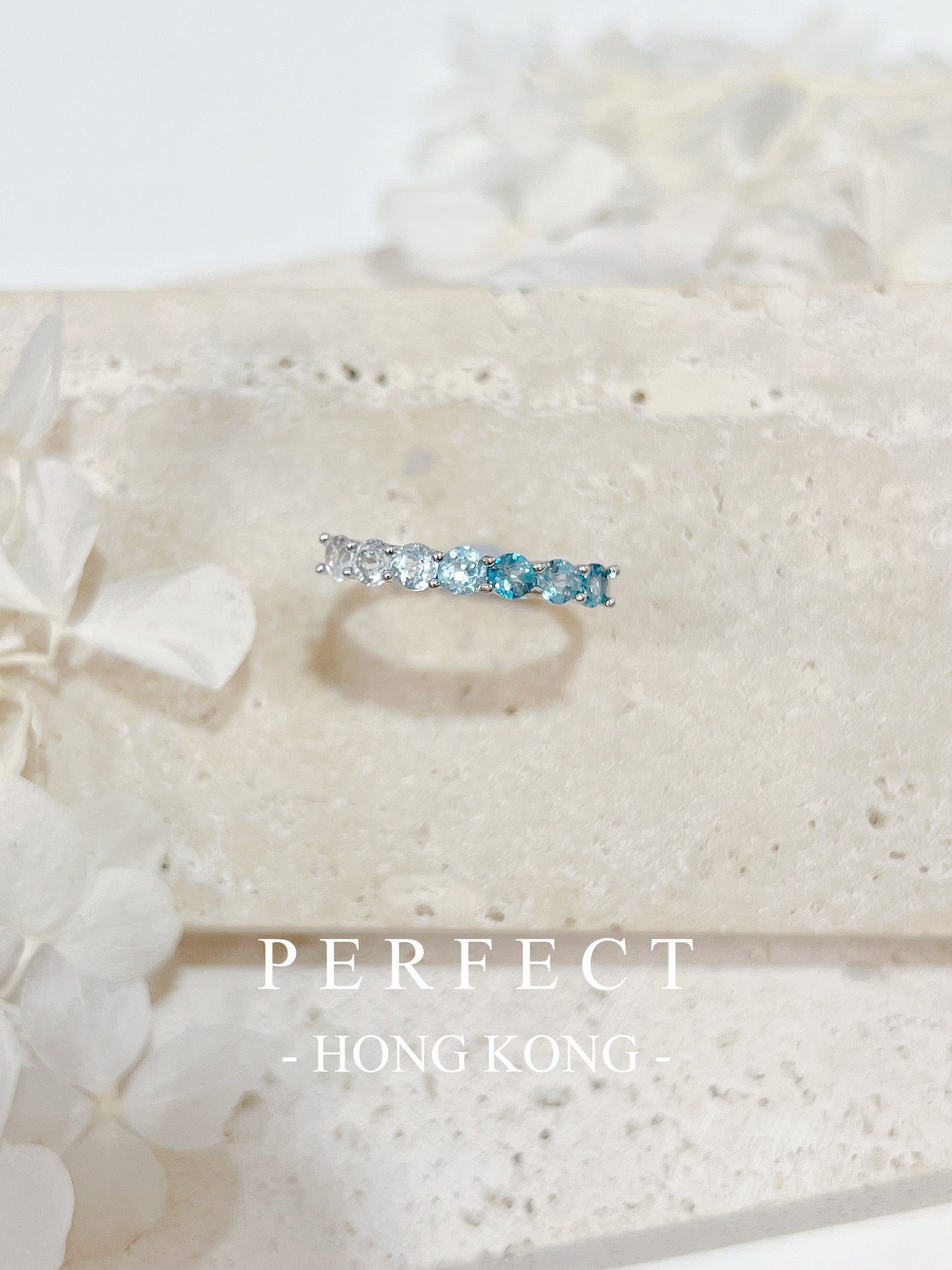 1ct 🧊Topaz S925 Ring | 托帕石漸變排戒🩵✨