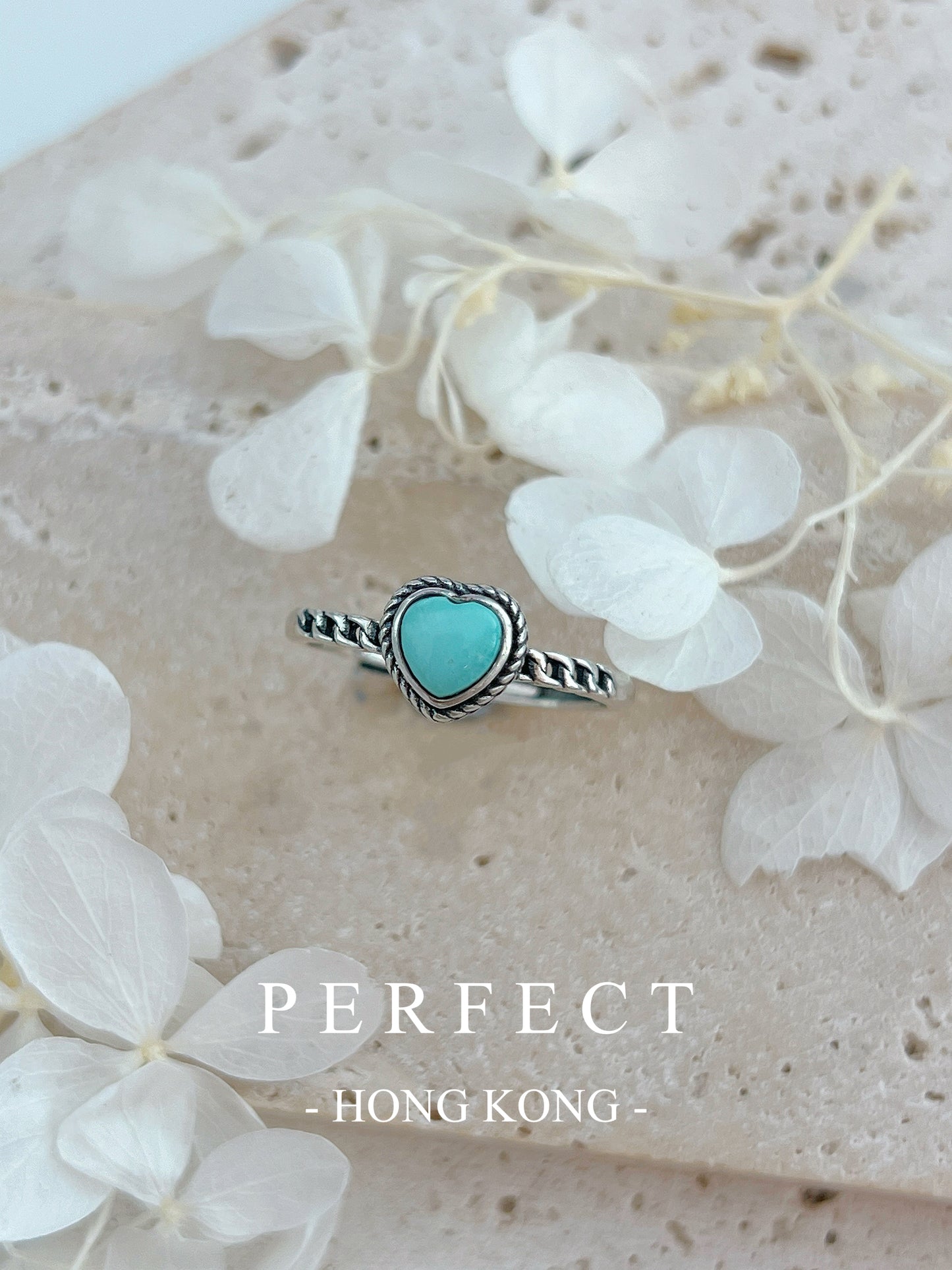 Turquoise Vintage S925 Ring | 綠松石愛心復古戒指🩵✨