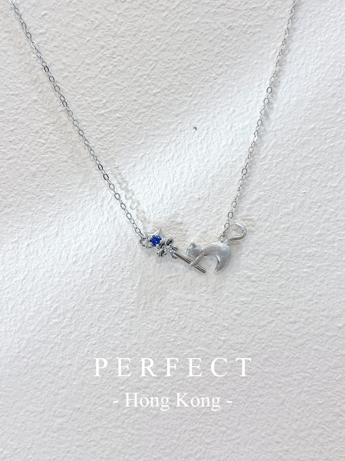 0.06ct Blue Sapphire S925 Necklace| 藍寶石星願貓咪項鏈✨💙