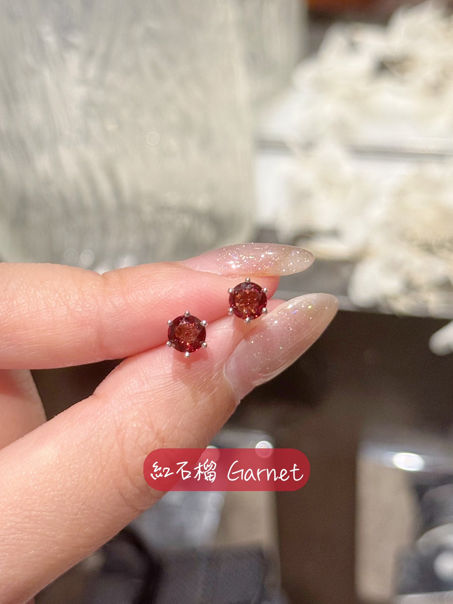 Birth Stone S925 Earrings | 誕生石六爪S925銀耳釘✨