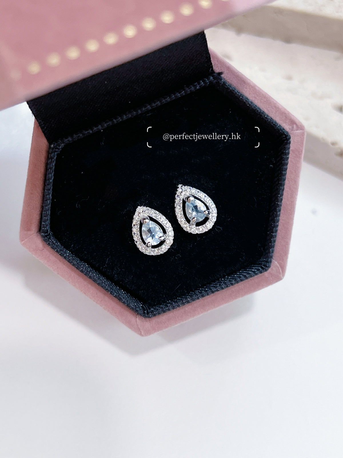 Water Drop Gemstone S925 Earrings | 水滴💧寶石圍鑲耳釘