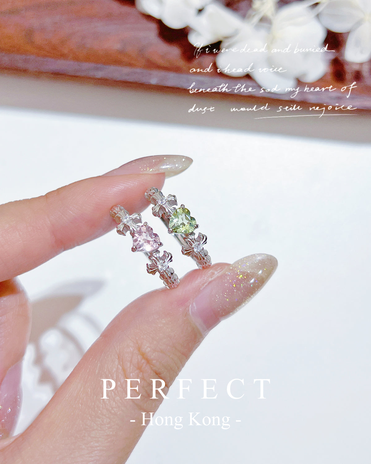 ✨🩷Tourmaline Chrome Heart S925 Ring| 碧璽克羅心戒指✨💚
