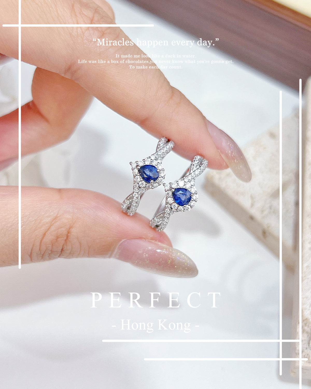 ✨💙 Blue Sapphire Crown S925 Ring | 水滴藍寶石💧皇冠戒指✨