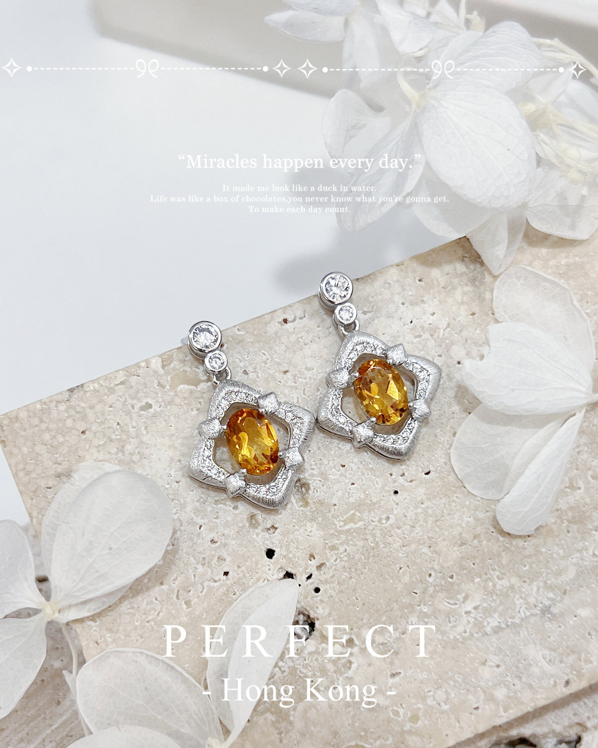 ✨1.5ct Citrine S925 Earrings | 黃水晶拉絲菱形耳釘✨💛