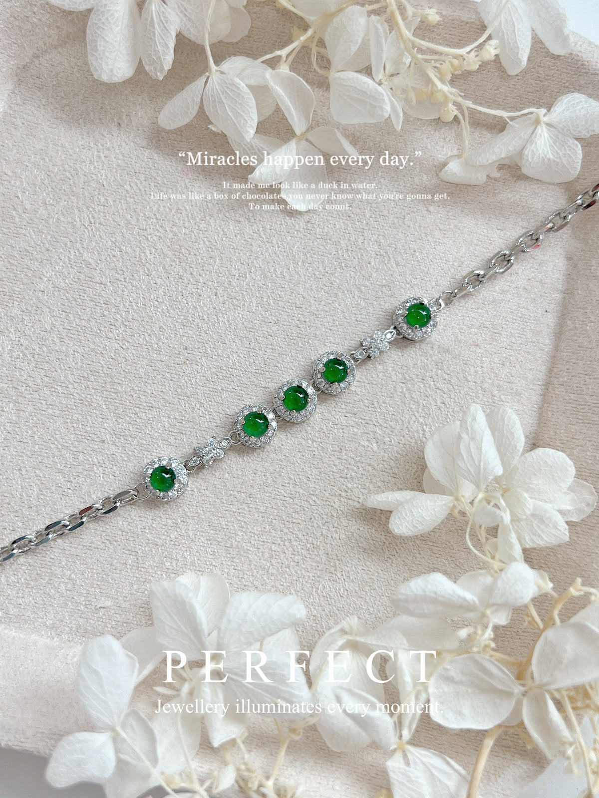 Jade Brass Bracelet | 翡翠滿天星手鏈✨
