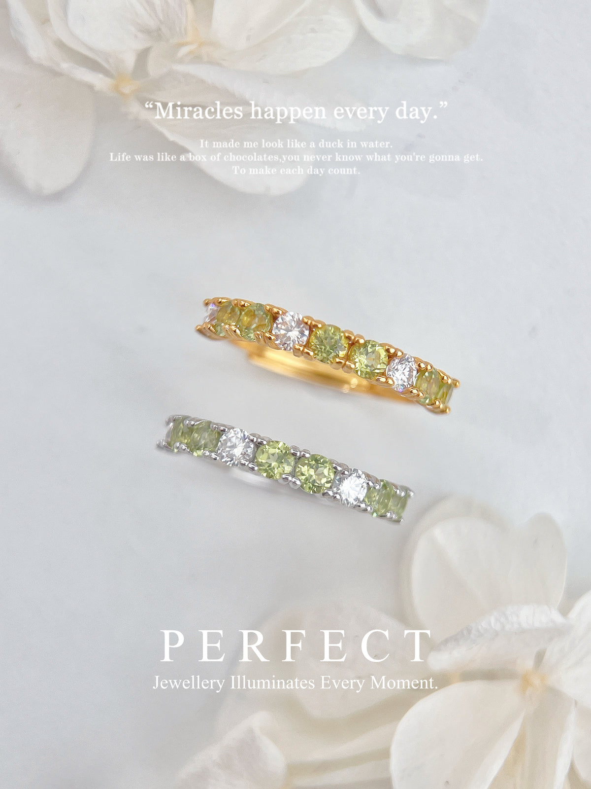 Gemstone & Moissanite S925 Half-eternity Ring | 寶石莫桑石排戒✨