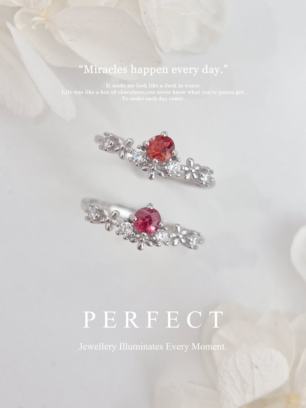 Red Spinel Floral S925 Ring |紅尖晶花花戒指✨♥️