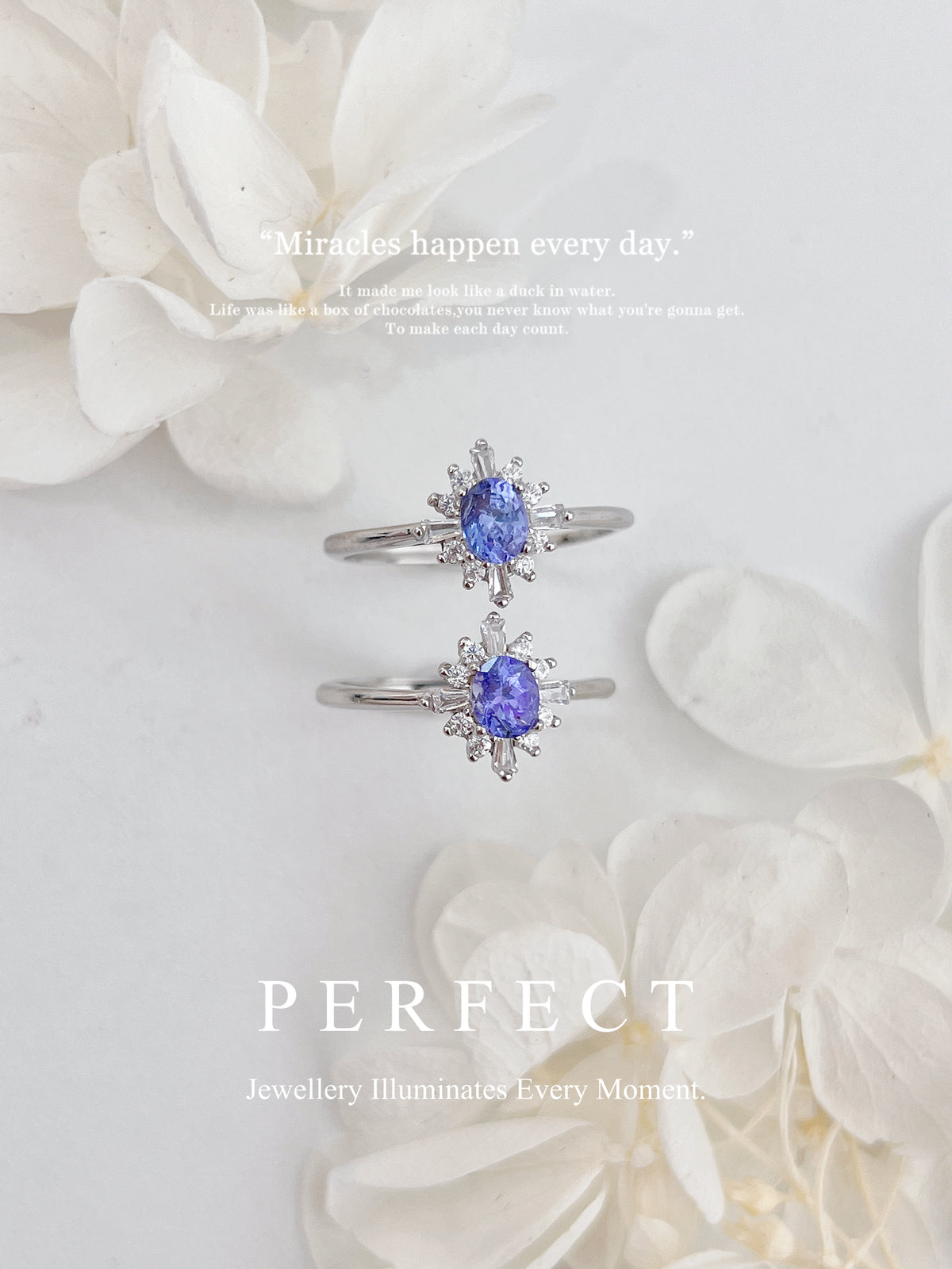 Tanzanite Halo S925 Ring | 坦桑石十字圍鑲戒指✨