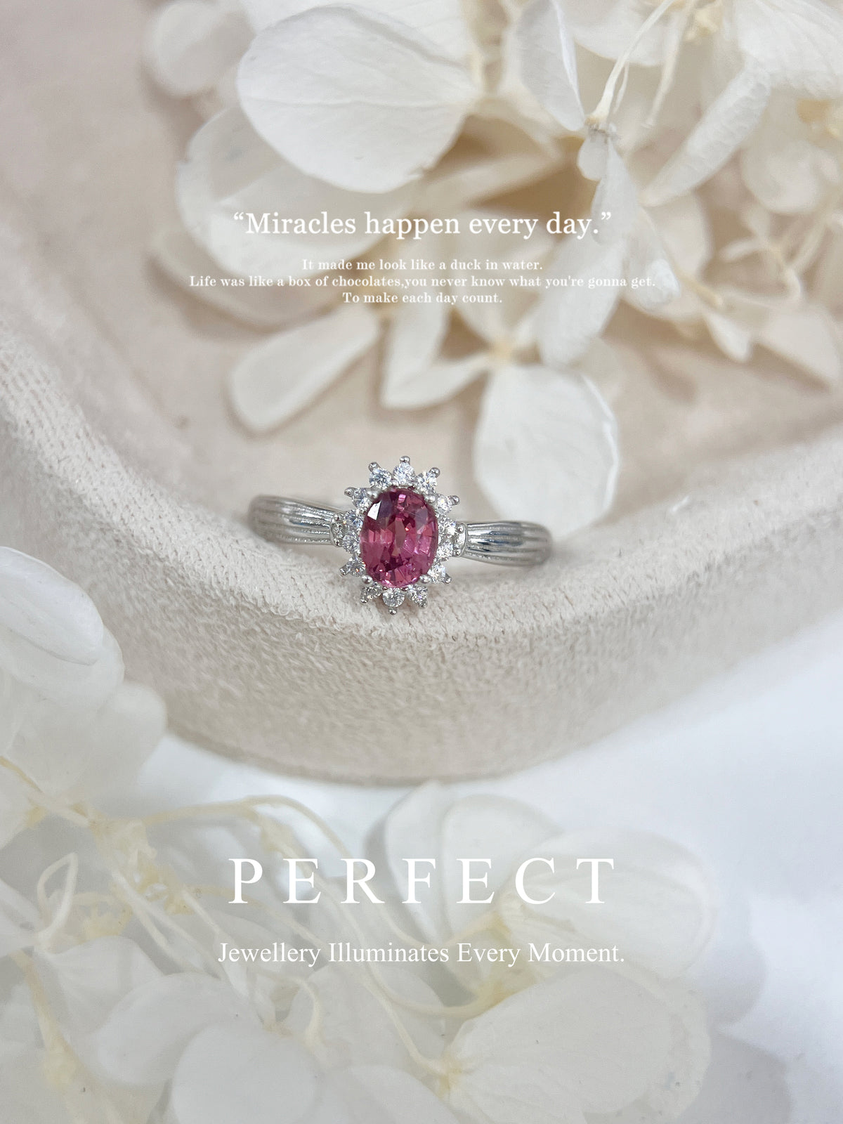 Pink Spinel S925 Ring | 粉尖晶圍鑲戒指