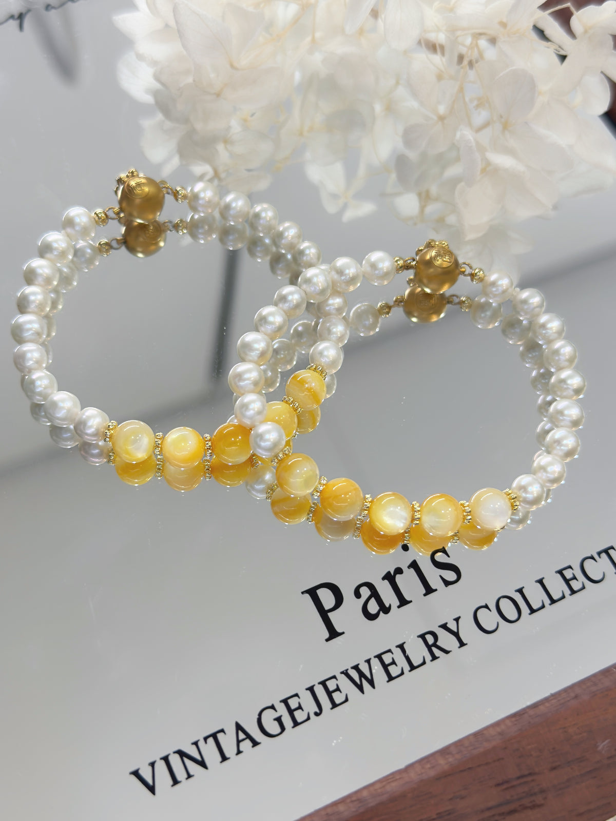 Golden MOP Freshwater Pearl Bracelet | 金蝶貝&淡水珍珠錢袋子手鏈