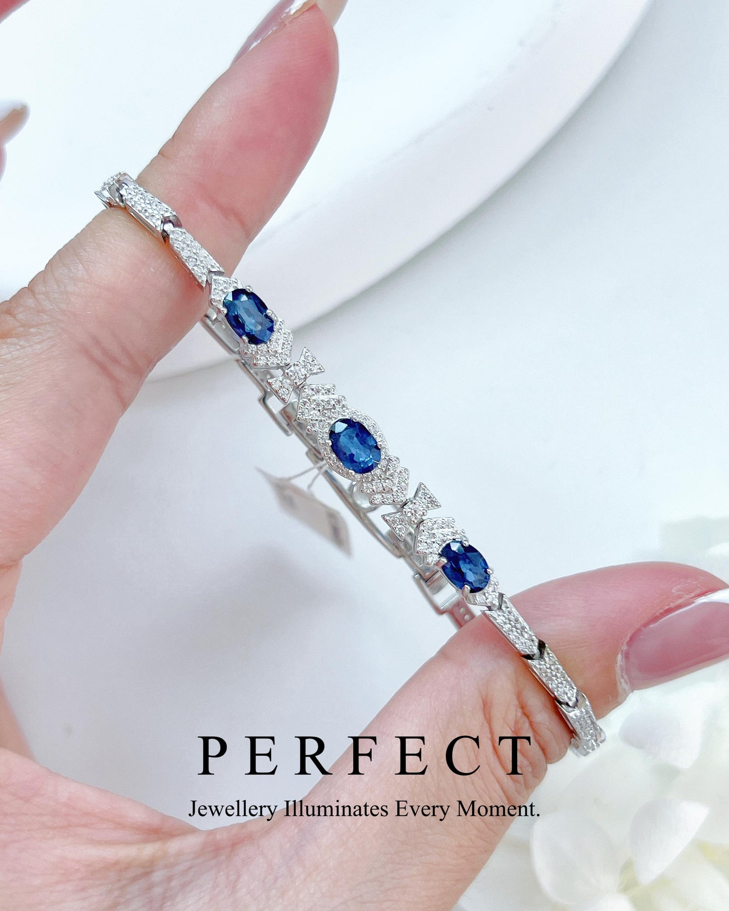 ✨1.7ct Blue Sapphire 💙S925 Bracelet | 藍寶石🌊s925銀手鍊✨🧊