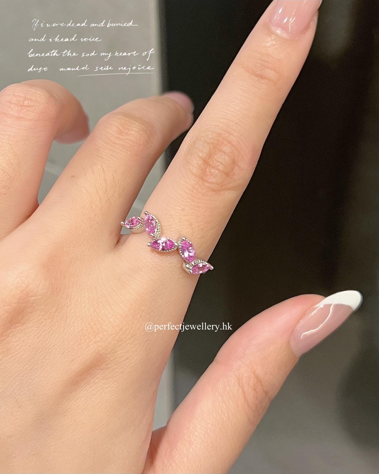 ✨🎀Pink Sapphire S925 Ring |粉藍寶石馬眼排戒✨🩷