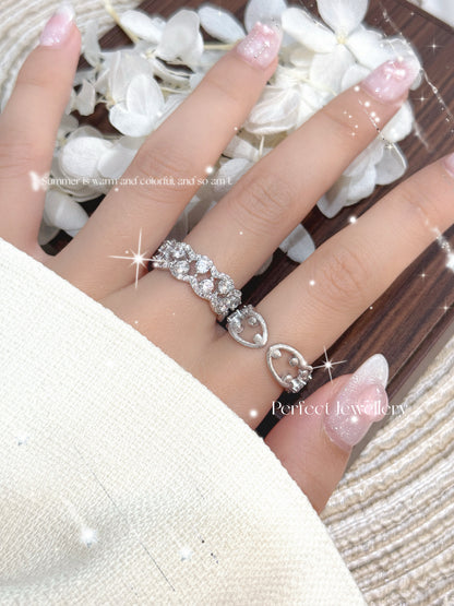 Fancy Italy Silver S925 Ring | 滿鑽雙層意大利銀工藝S925戒指💍✨