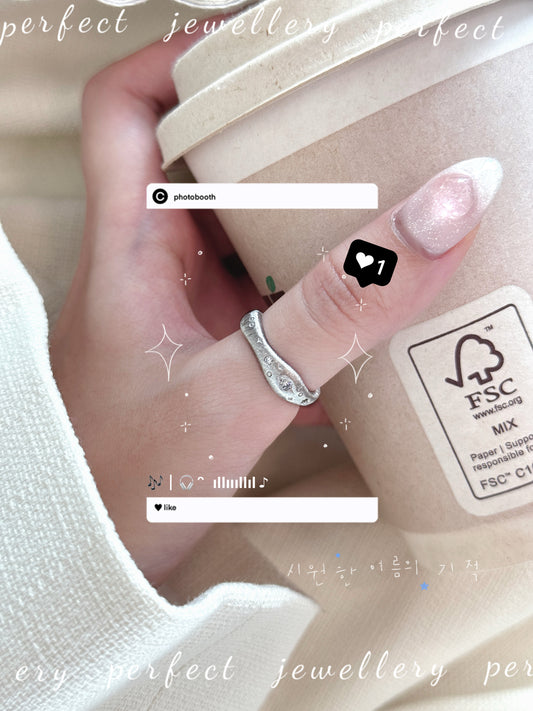 Starry River Italy Silver S925 Ring | 拉絲星河意大利銀工藝S925戒指💍✨