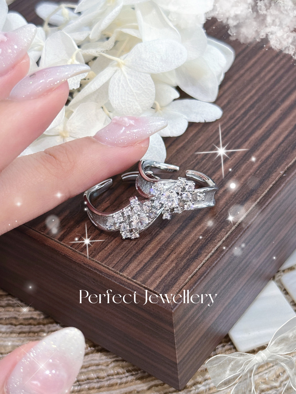 Flower Like Italy Silver S925 Ring | 拉絲繁花閃鑽意大利銀S925戒指💍✨
