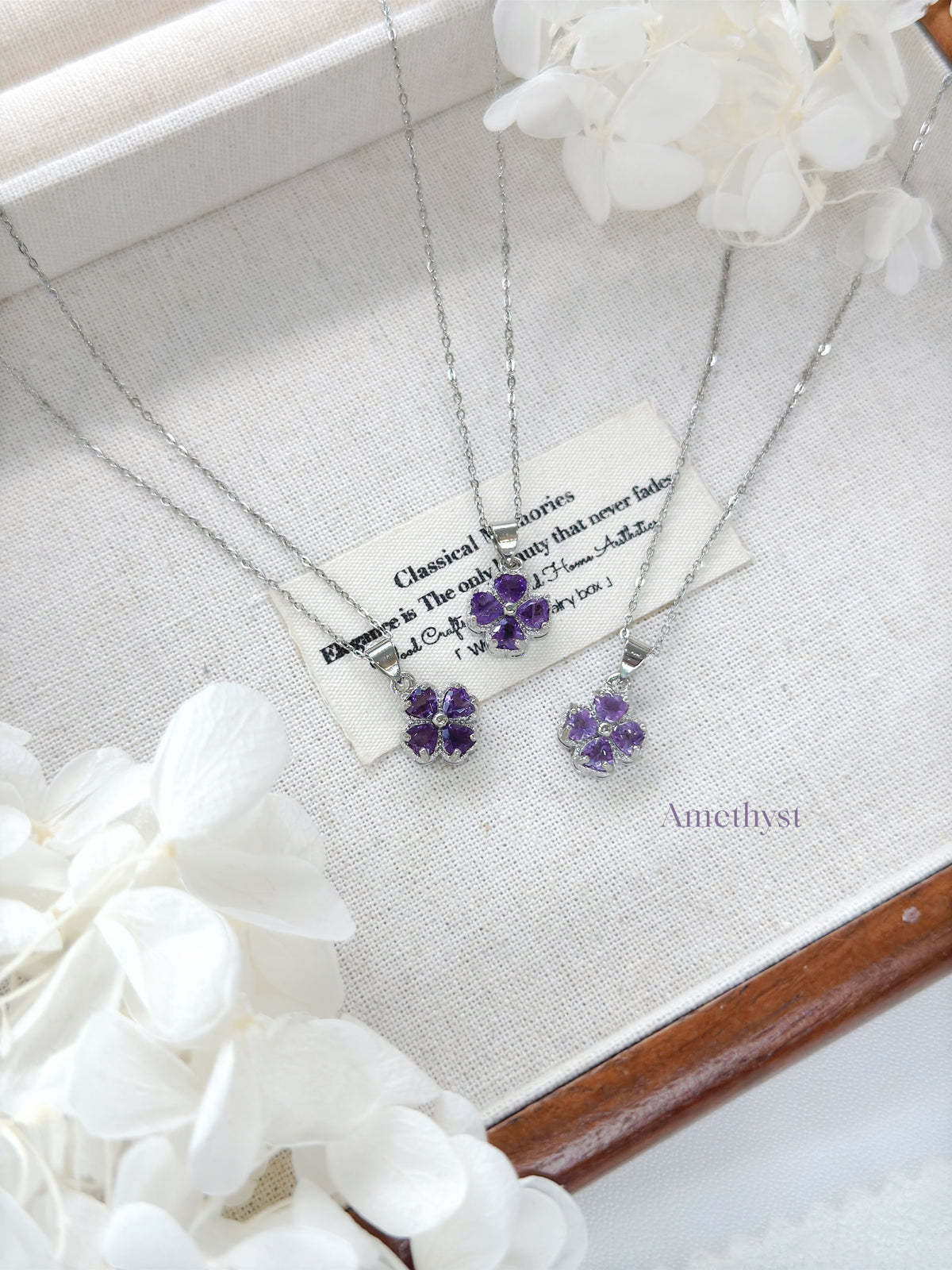 Amethyst Clover Necklace 紫水晶四葉草項鍊