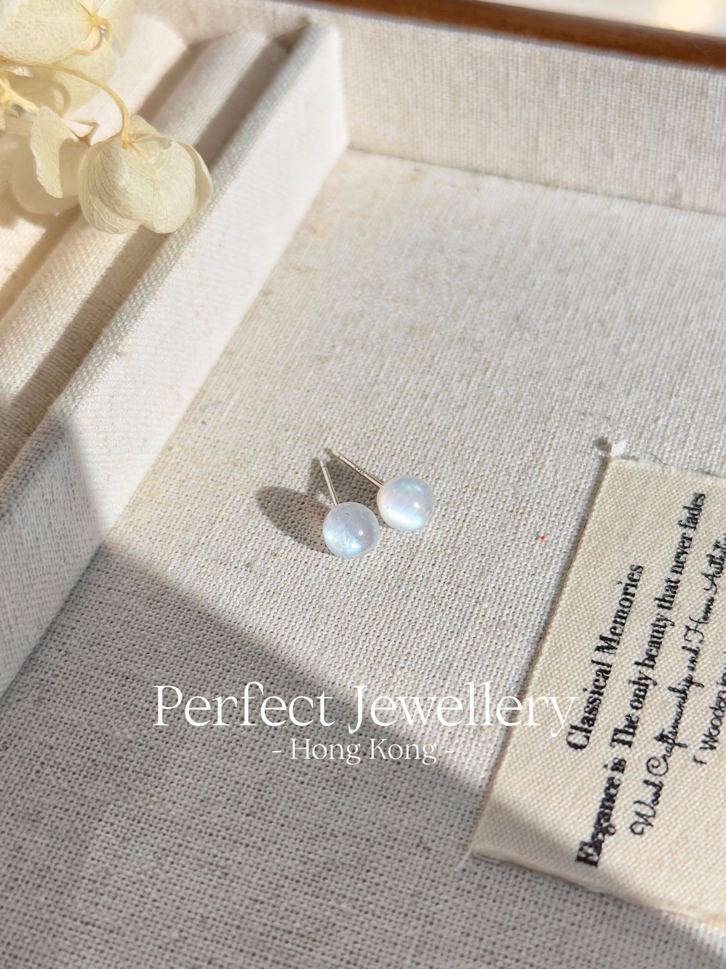 Moonstone S925 Little Earring | 藍月光圓波波S925耳釘
