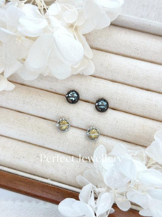 Topaz Earing 藍托帕星球耳釘