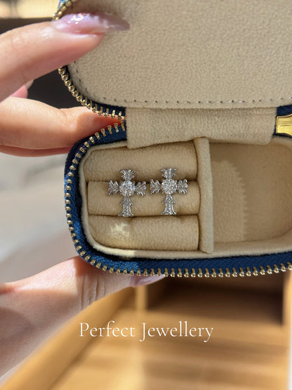 [Brass] 1ct Moissanite Earring ✨克羅地亞十字架耳釘