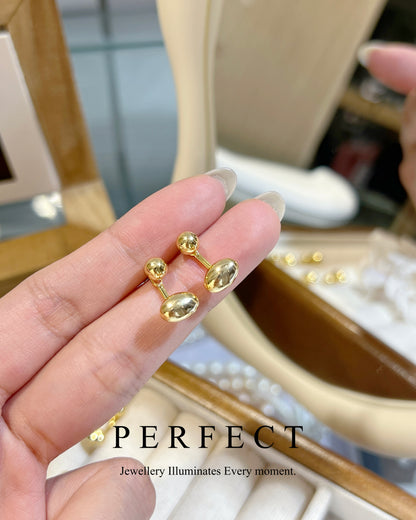 [Golden]⚜️✨Brass Two-ways Earrings | 14K注金小金豆歐美耳釘✨