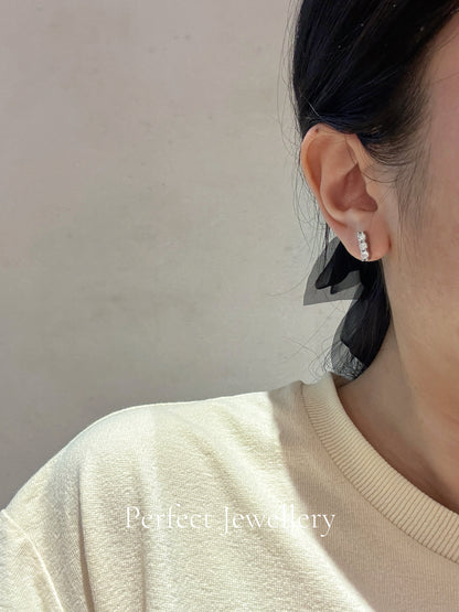 [Brass] 1.2ct Moissanite Earring✨白莫桑平衡木一字耳釘
