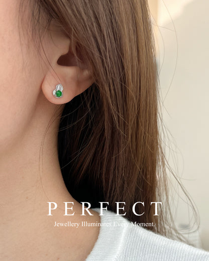 [S925] ✨Natural Jade Earrings | 天然A貨翡翠葫蘆S925 耳釘✨🟢