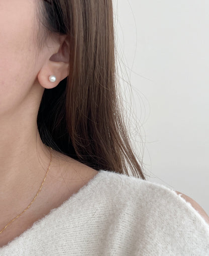 極光奶油🧁珍珠耳釘
