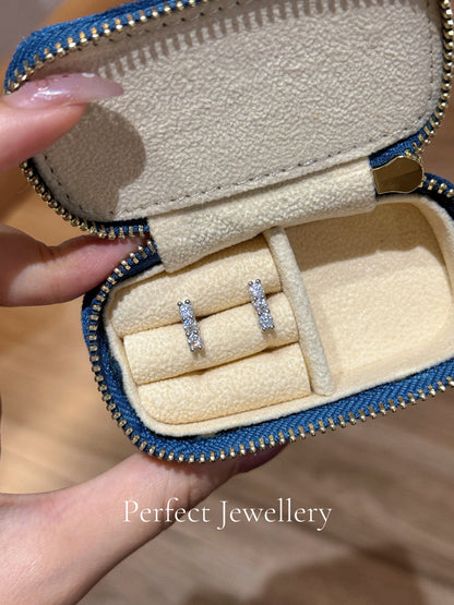 [Brass] 1.2ct Moissanite Earring✨白莫桑平衡木一字耳釘