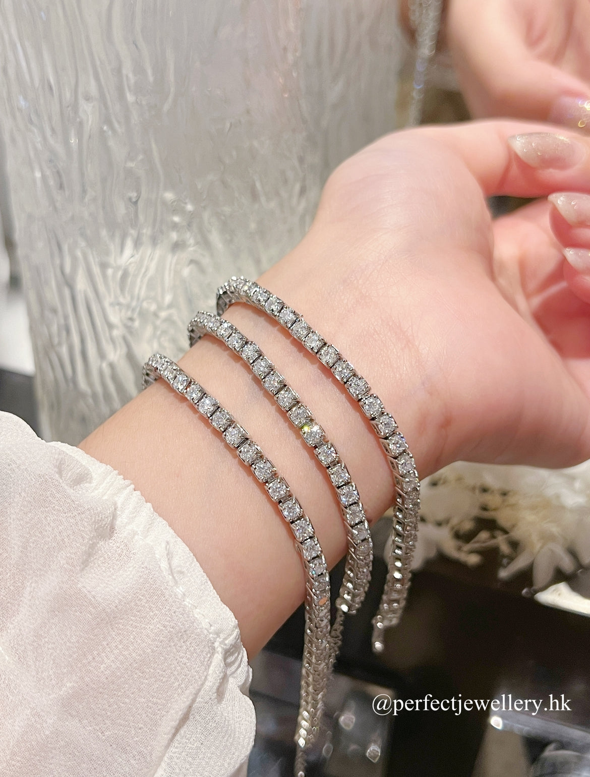 3mm Moissanite Brass Tennis Bracelet | 8ct 莫桑石網球手鏈✨