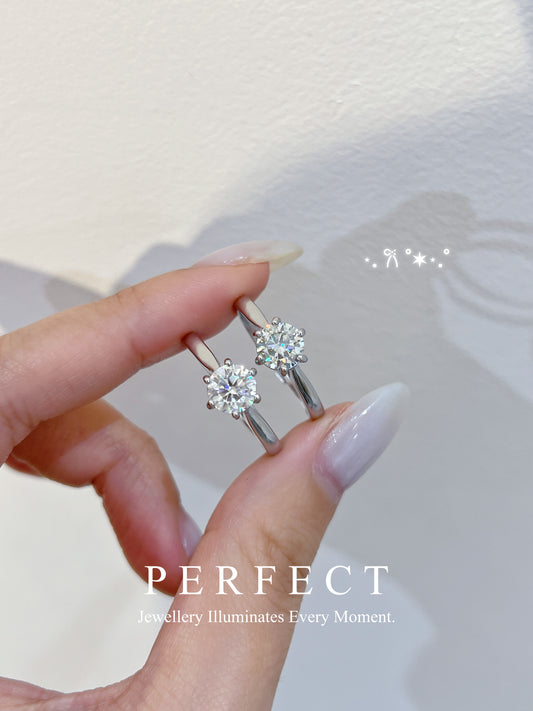 ✨ Snowflake❄️1ct White Moissanite Ring | 閃令令1卡白莫桑雪花戒指