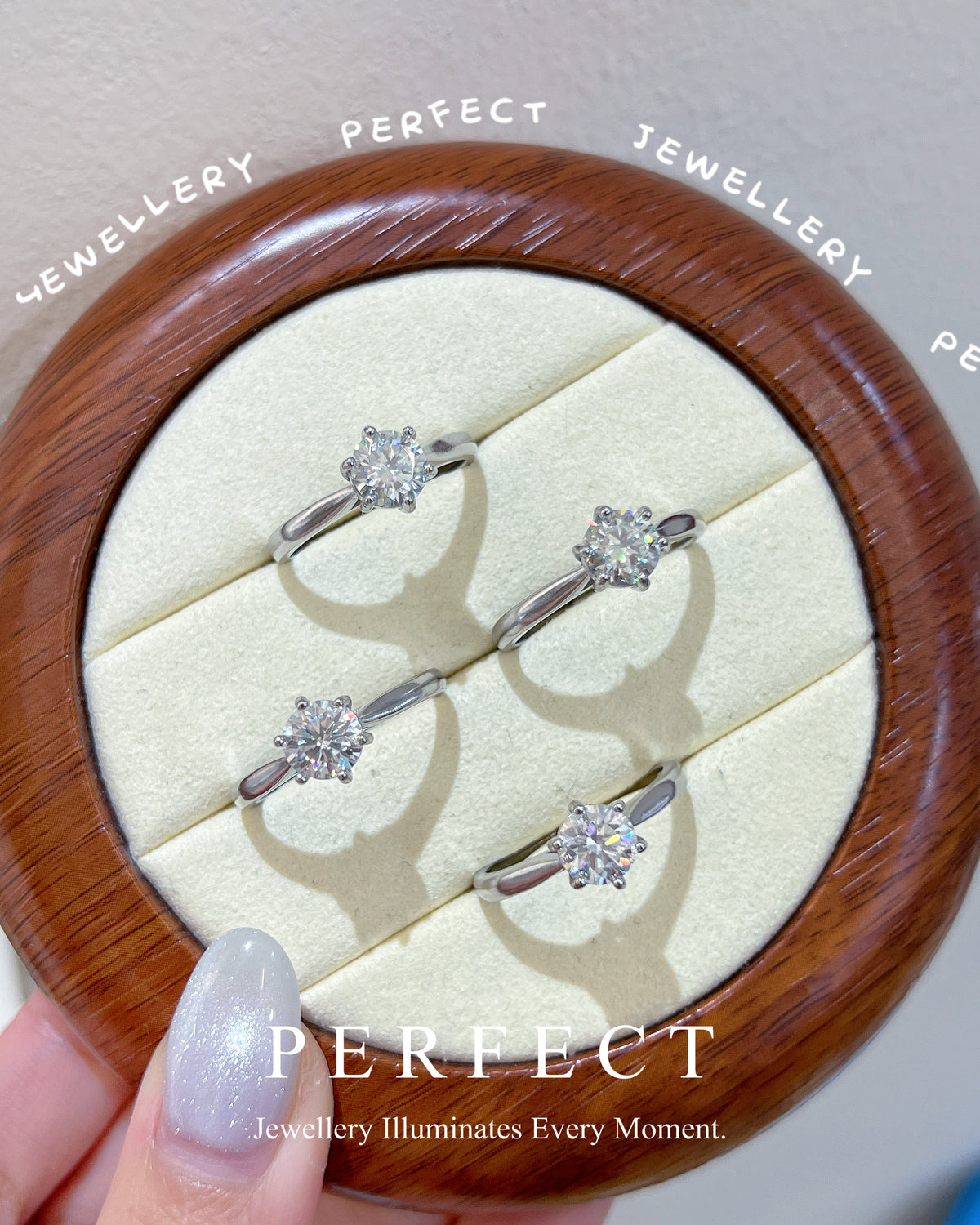 ✨ Snowflake❄️1ct White Moissanite Ring | 閃令令1卡白莫桑雪花戒指