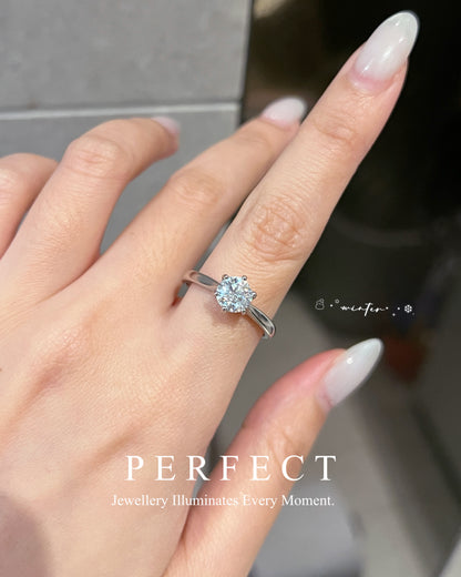 ✨ Snowflake❄️1ct White Moissanite Ring | 閃令令1卡白莫桑雪花戒指