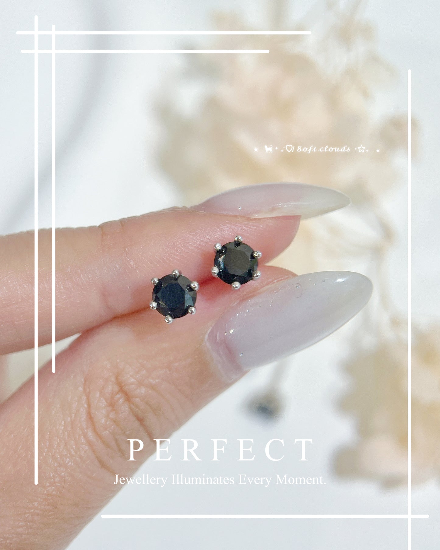 ✨🖤Black Spinel Earrings｜黑尖晶單粒耳釘🐈‍⬛✨